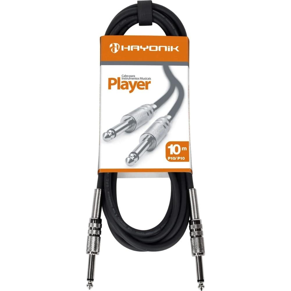 Cabo Para Instrumentos P10 x P10 10M PLAYER Preto HAYONIK
