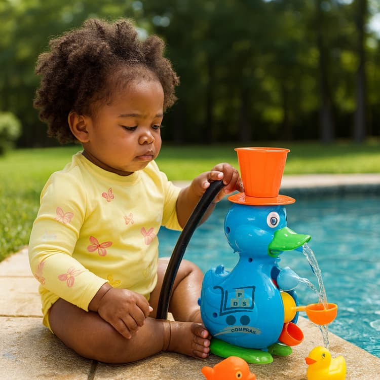 Brinquedo Para Banho Bebe Patinho QuáQuá Piscina Praia Cascata Interativa