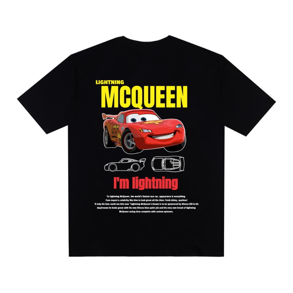 Camiseta infantil Streetwear Mcqueen Relânpago Carros 100% Algodão