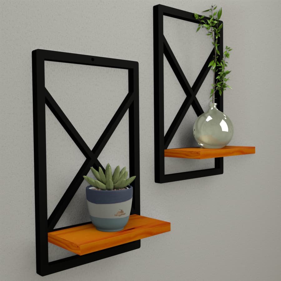 Prateleira Estilo Industrial 20x37 cm  modelo Quadro - Ideal para Sala, Quarto, Cozinha e Banheiro