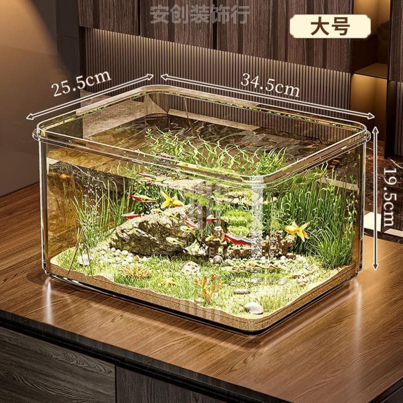 Sala de estar fluindo água fazendo dinheiro tanque de peixes nova caixa de plástico novo tipo de pesca sistema de escrit