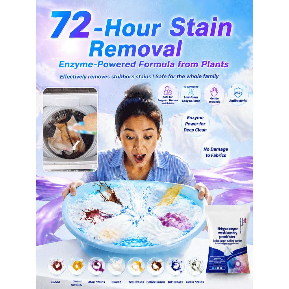 [Enzimas Naturais] Fórmula Enzimática/Detergente em pó/Oxygen Fresh/Roupas de Todos os Tipos