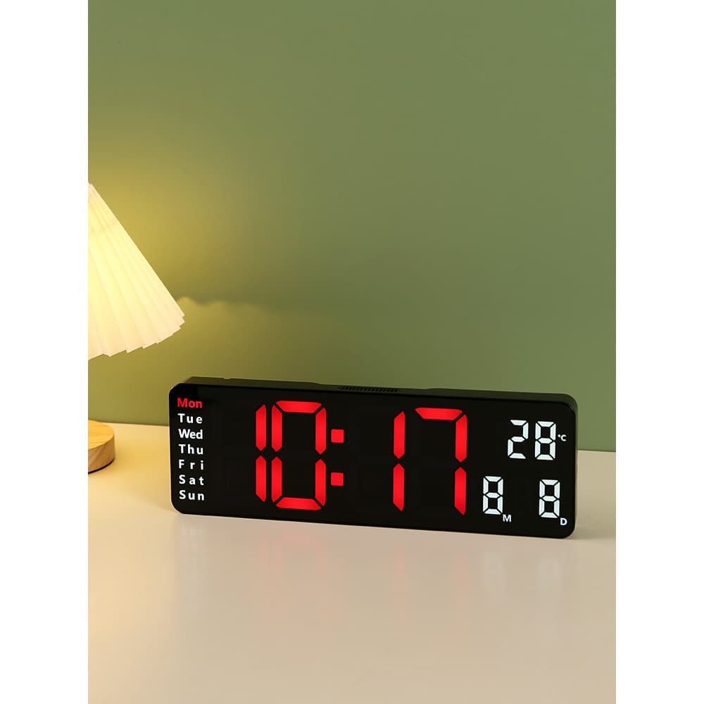 LED espelho Display multifuncional relógio de mesa simples moda casa retangular pode pendurar parede sala estar desperta