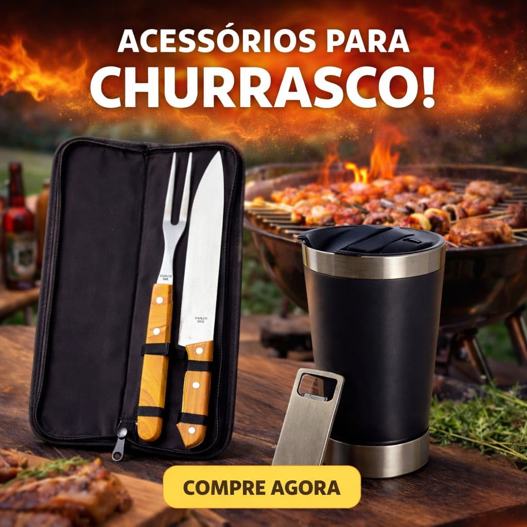 Kit Churrasco Garfo Faca Estojo Personalizado Nome Logo Frases