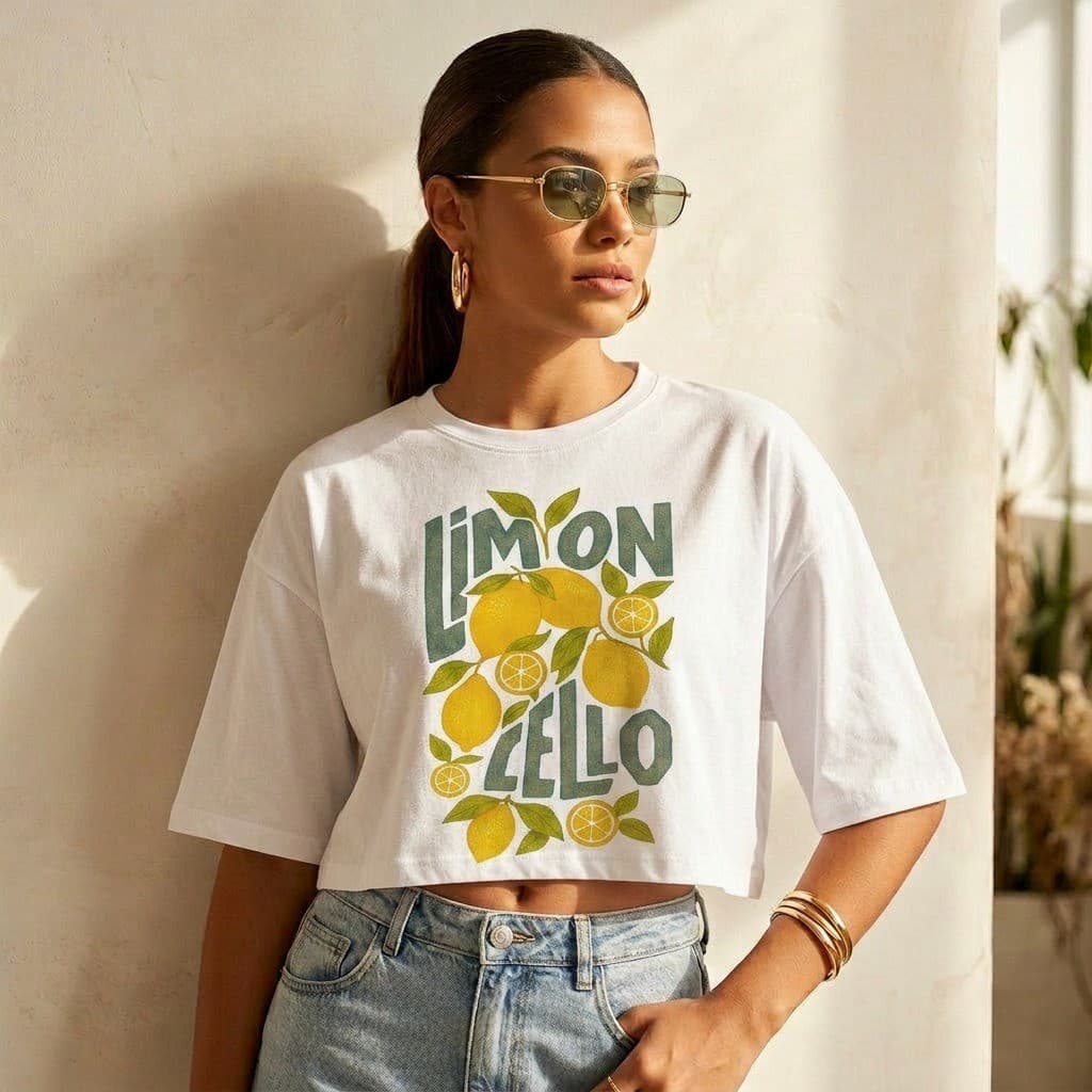 Blusa Cropped Feminina Larguinho Oversized Caipirinha T-Shirt Básica Estampada Algodão Blusinha de academia