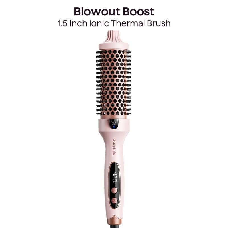 Escova Térmica Iônica Wavytalk Blowout Boost de 1 1/2 Polegada com Display LED, 300 ℉ -420 ℉   Para Diferentes Tipos de