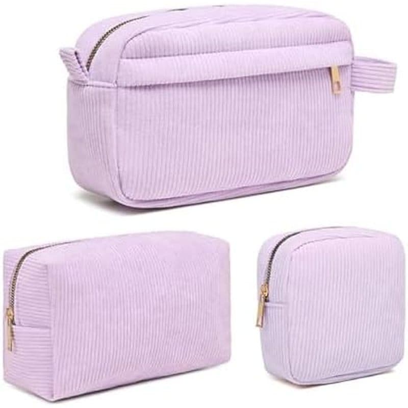 KJMYYXGS 3 PCS Bolsa De Maquiagem Para , Bolsas De Cosméticos De Veludo Mulheres Pequena Com Zíper Linda Higiene Pessoal