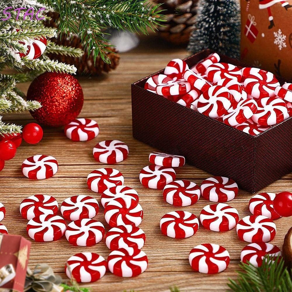 STAC 20 Unidades De Doces De Simulação De Natal , Decorativos Feitos À Mão Para Pendurar Em Árvore Plástico
