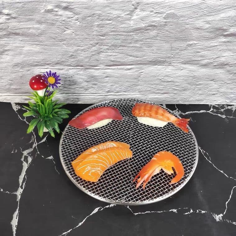 Japonês Tempura frito net camarão frito net churrasco net separador de graxa filtro de óleo de cozinha placa líquida aço