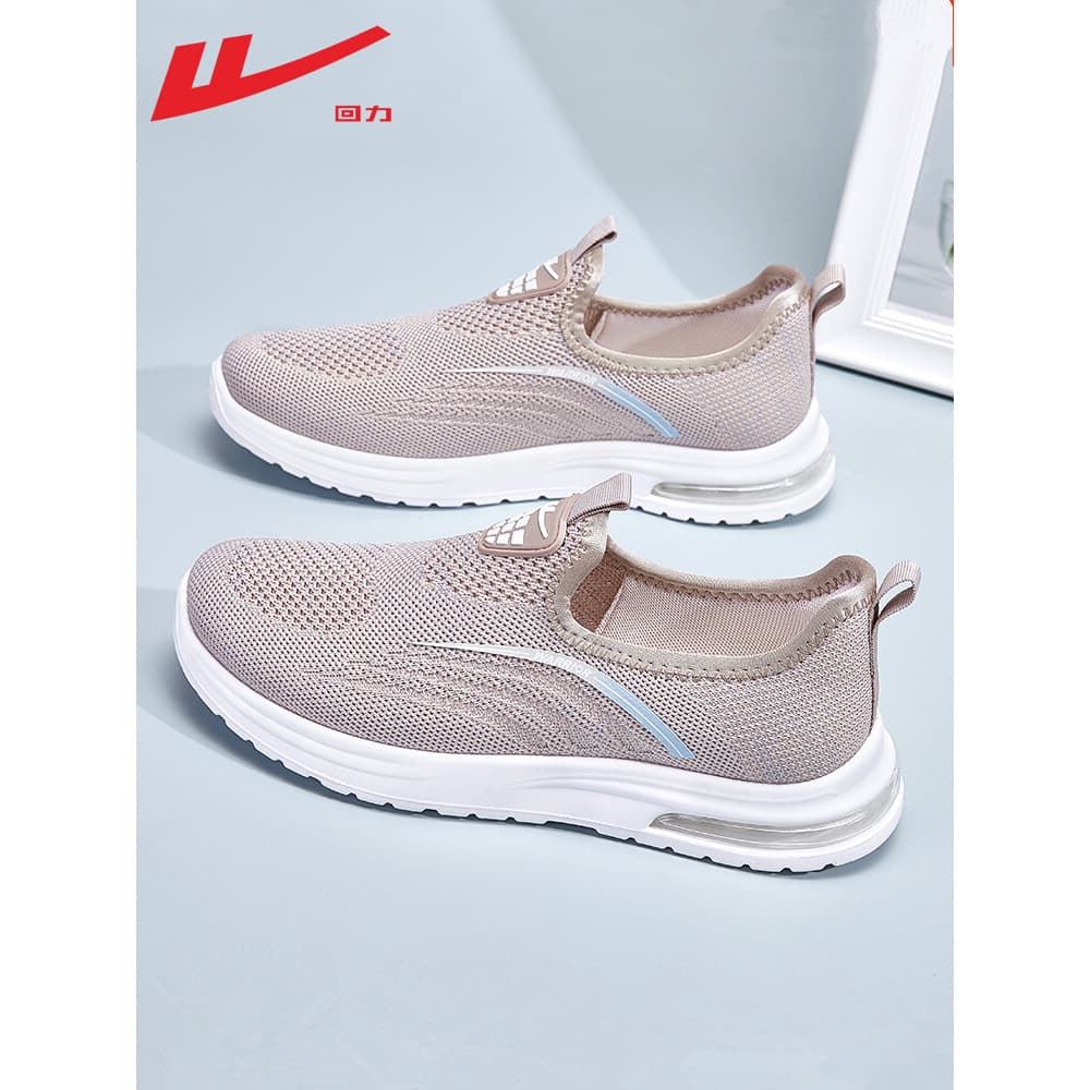Puxar para trás sapatos femininos verão respirável malha sapatos esportes casuais tênis de corrida um Pedal sapatos de c