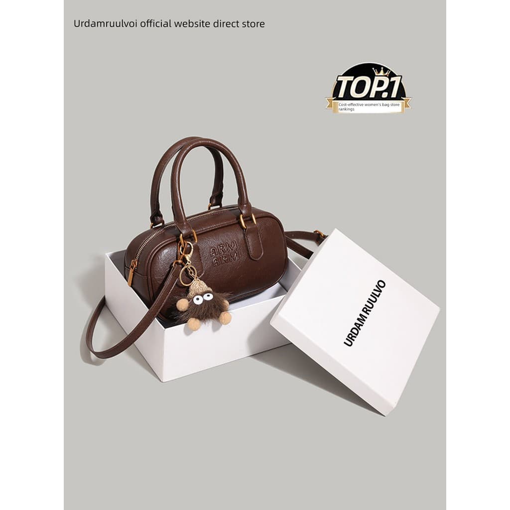 Bolsa bolsa feminina UR versão coreana Retro saco de boliche feminino 2026 novo estilo simples bolsa única All-Match um