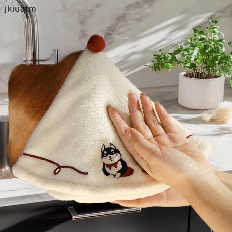 [jkiuatm] Toalha De Mão Suspensa De Luxo Para Casa , Banheiro , Cozinha , Crianças , Adultos , Espessada , Absorvente ,