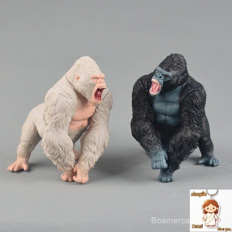 6 Estilo Godzilla vs . Figuras De Anime Kong Skull Lsland King Chimpanzé Monstro Rei Orangotango Branco Gorila PVC Ação