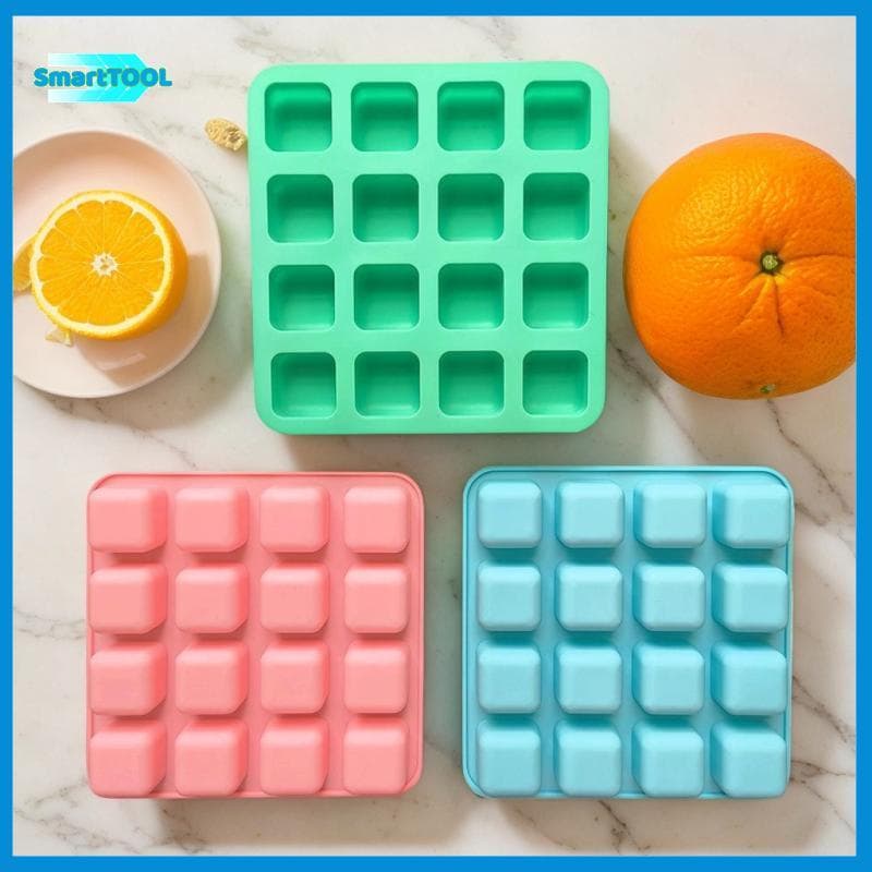 LKBG > 16 Cavidade Quadrada Grade De Gelo Bolo Cozimento Molde De Silicone DIY De Chocolate Biscoito Doces Pudim Trufas