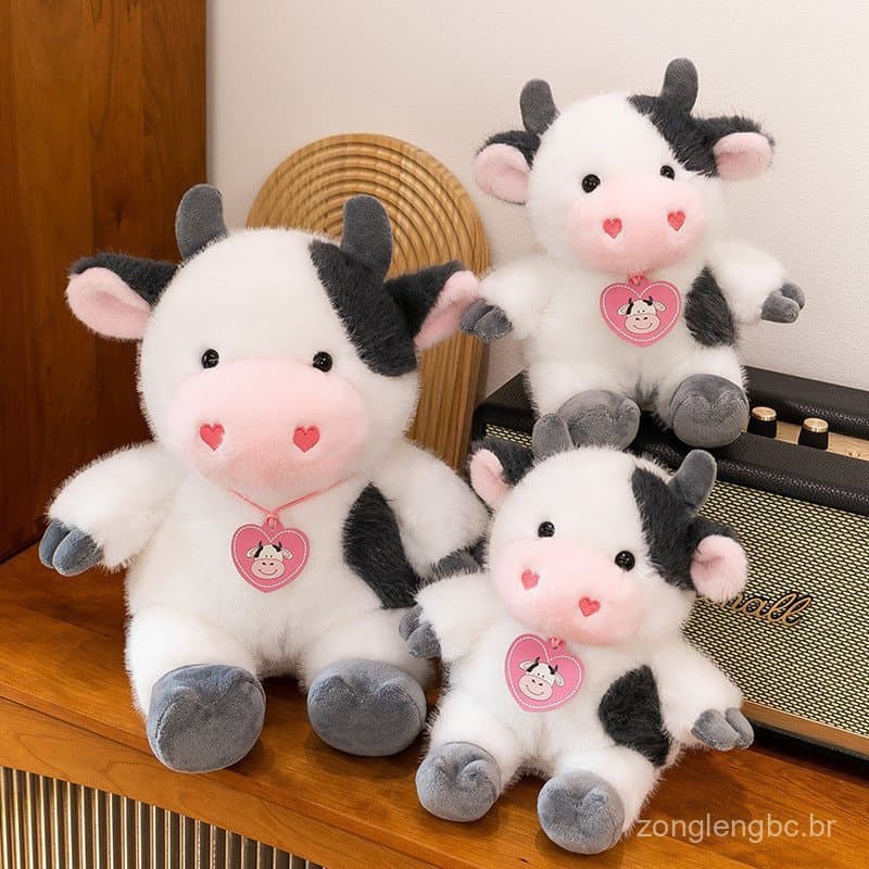 Sentado Bonito Dos Desenhos Animados Vaca Brinquedo De Pelúcia Boneca Presente De Aniversário