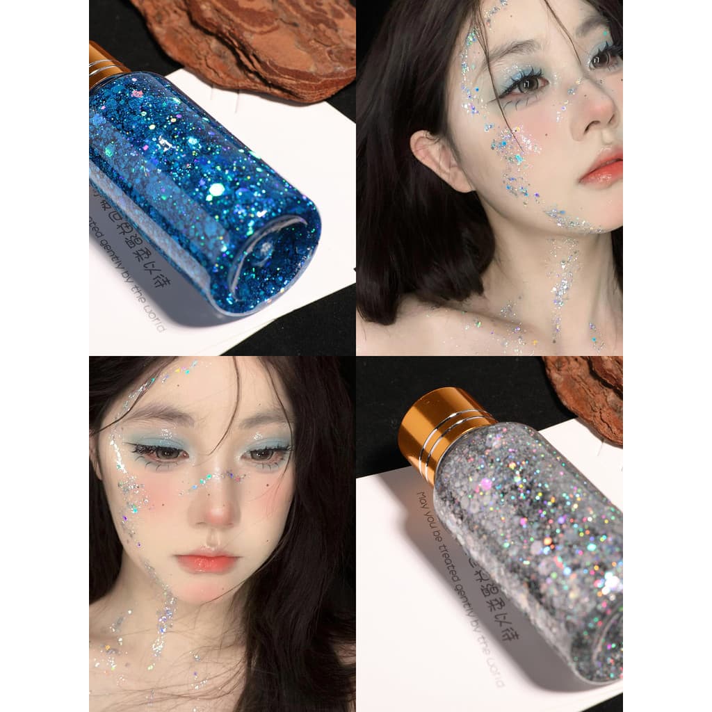 Maquiagem de palco líquido lantejoulas sombra Gel de cabelo brilhante glitter Super glitter maquiagem de olho mostrar ma
