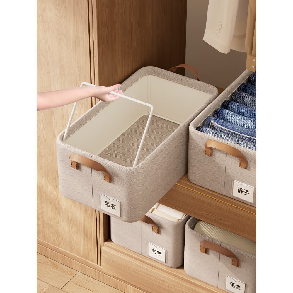 Cesta de armazenamento de roupas domésticas High-End tecido armazenamento ferramenta útil guarda-roupa em camadas sazona