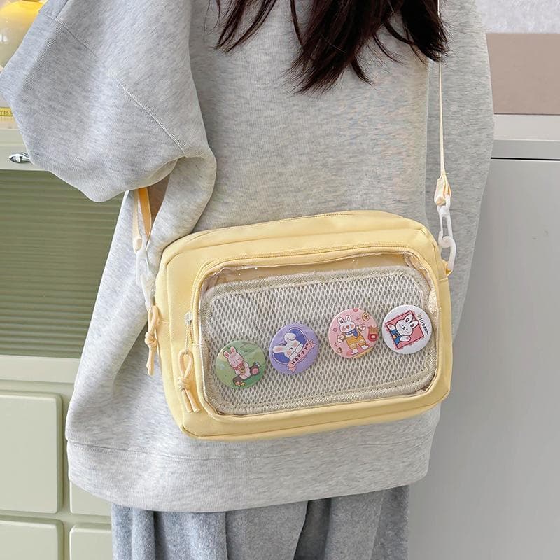 Menina japonesa ins transparente bonito Bar Chi saco lanche ombro mensageiro saco feminino All-Match Casual telefone móv