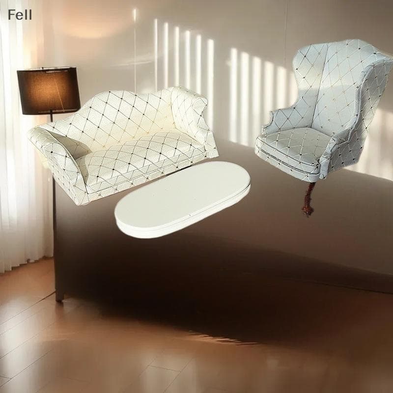 [Fel] 1 : 12 Casa De Bonecas Em Miniatura Tapete De Pelúcia Fofo Modelo Fotografia Adereço Crianças Fingir Brincar Brinq