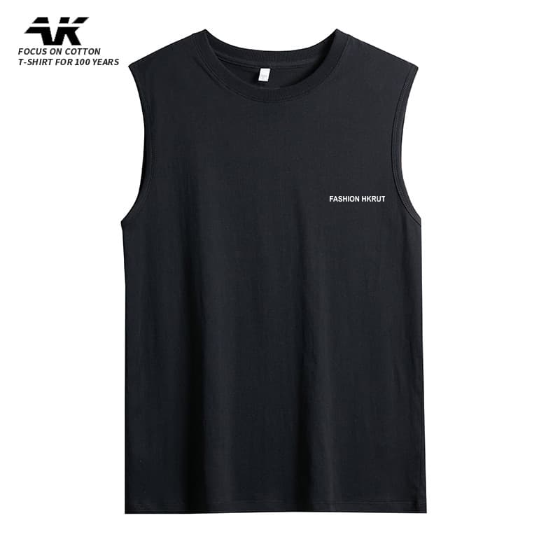 Impresso sem mangas camiseta masculina multicolorido verão fino solto colete esportes Fitness corte manga colete masculi