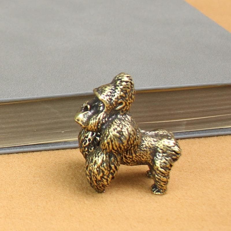 Mesa de centro de bronze antigo King Kong gorila mesa de chá chá Pet escritório Desktop pequenos ornamentos fundição de