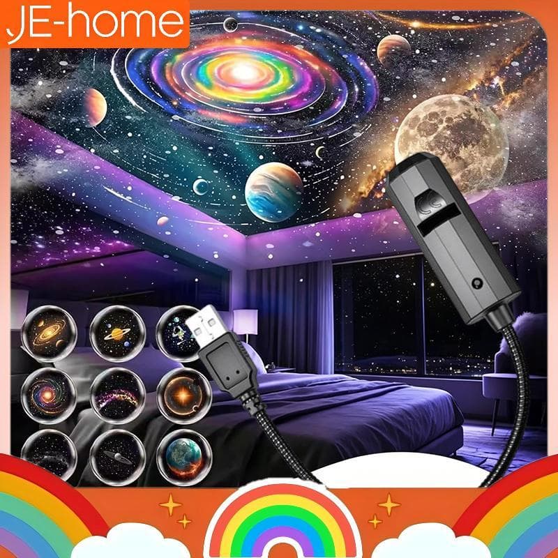 Projetor Galáxia Estrela Romântico Portátil USB LED Luz Noturna Atmosfera para Dormir Lâmpada Casa Festa de Casamento