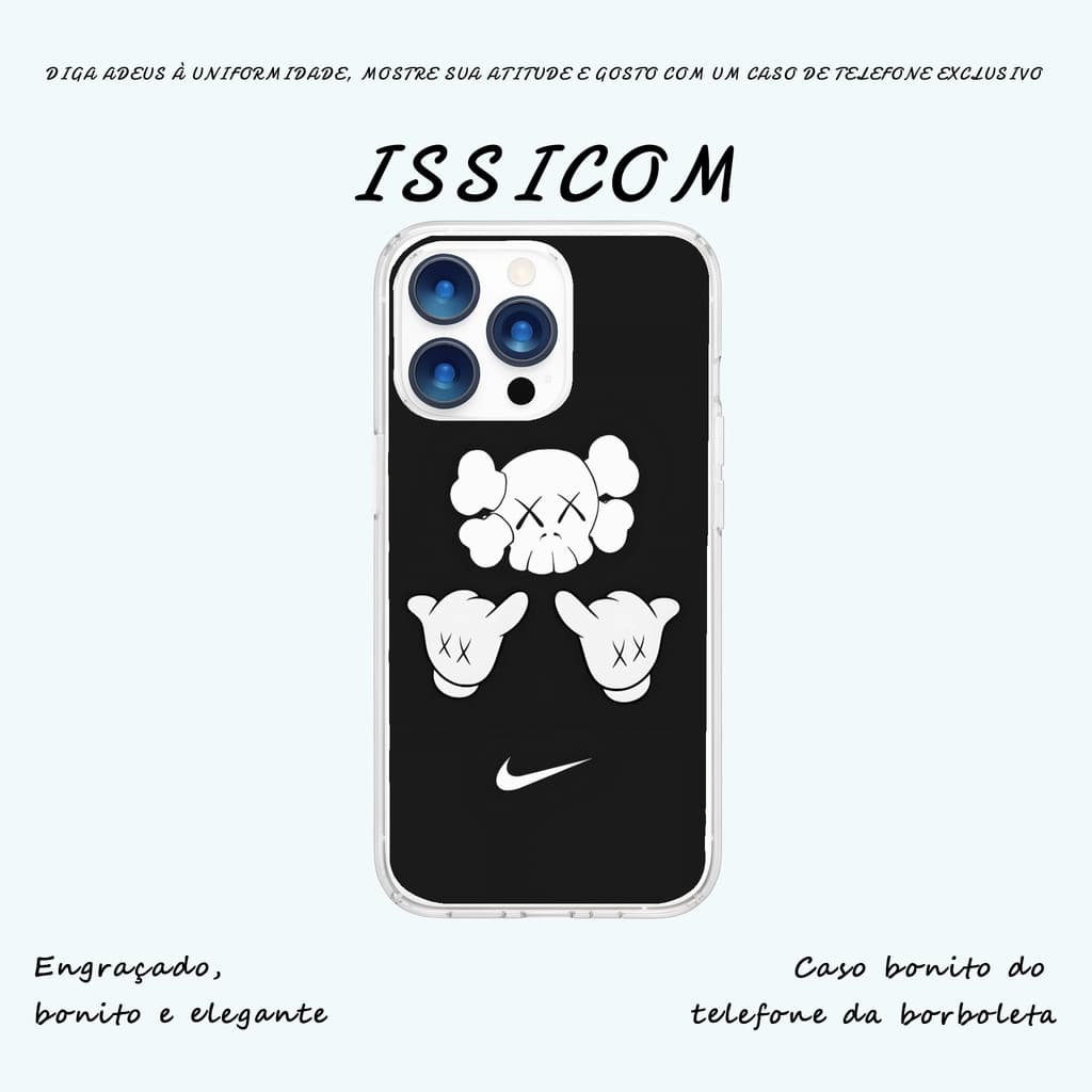 Capa de Celular KAWS Caso de telefone mulher capinha capinha iphone Pintura para iPhone XR até 17 Pro Max