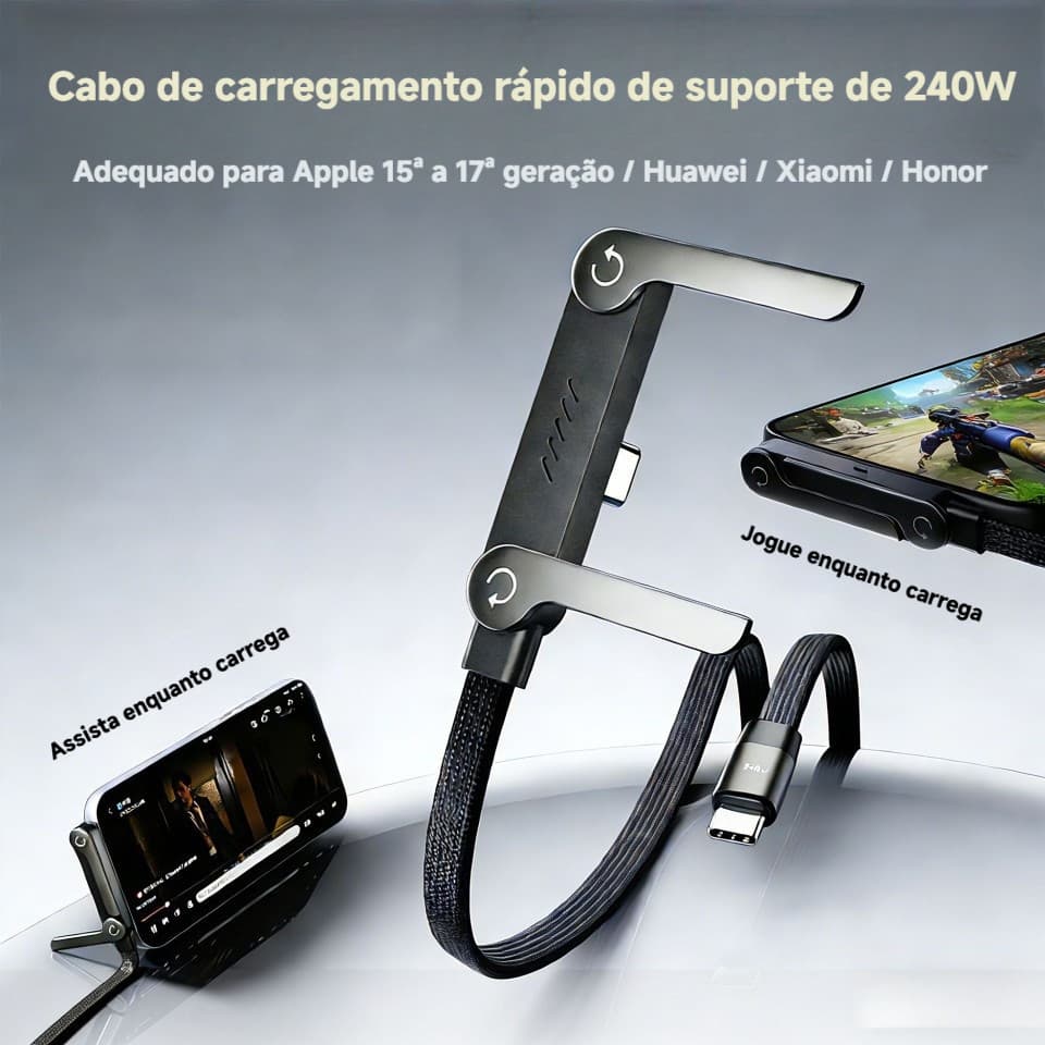 Cotovelo dobrável suporte do telefone móvel cabo de dados totalmente compatível 240W suporte de mesa de carregamento ráp