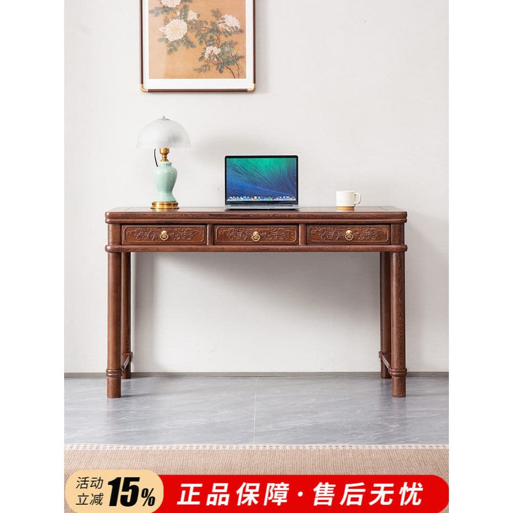 Móveis de mogno wengué mesa de computador cor nogueira madeira maciça nova mesa chinesa mesa de caligrafia doméstica