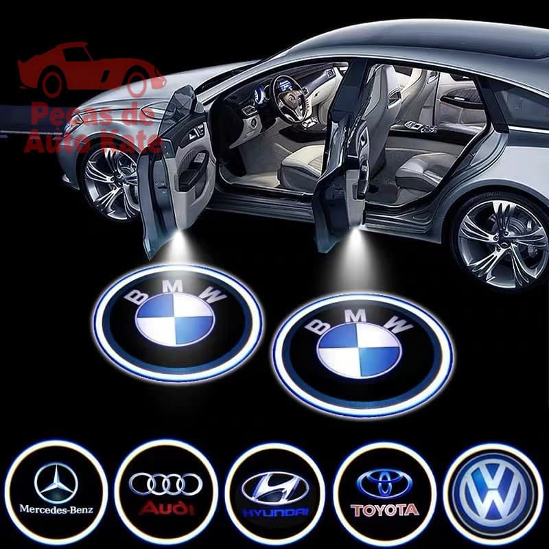 CLEC 2PC Projetor LED para Porta de Carro, Luzes de Boas-Vindas de Alta Definição para Fiat 500 Punto 124 125 500 Bravo