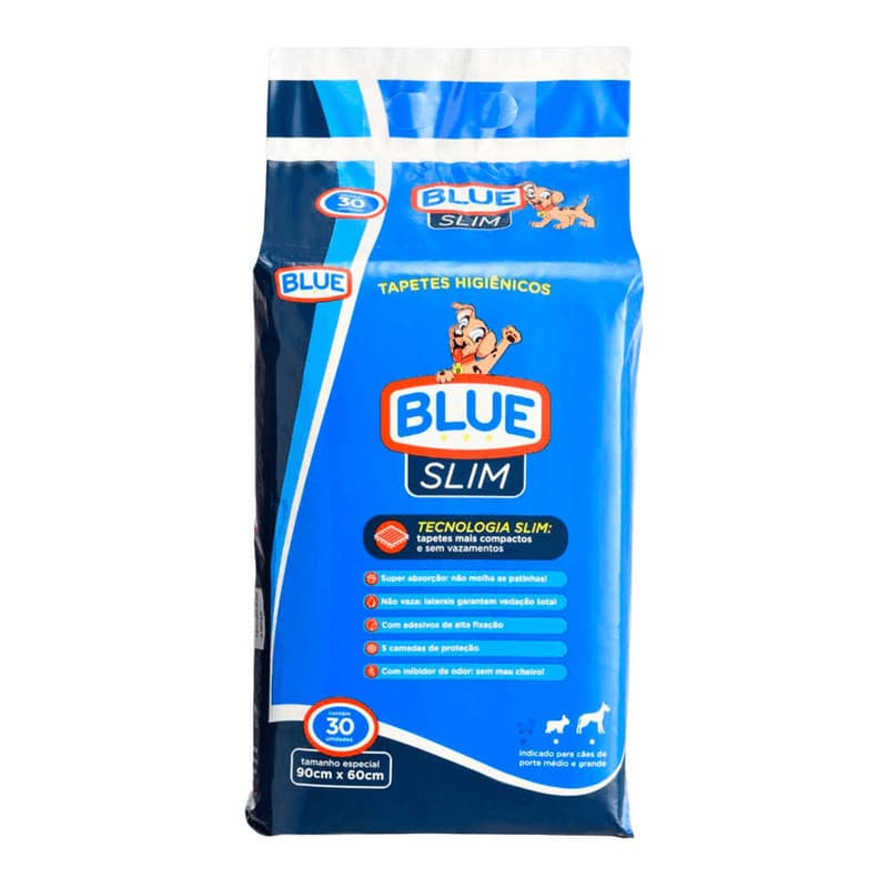 Tapete Higiênico Blue Slim c/30 - 90cm X 60cm