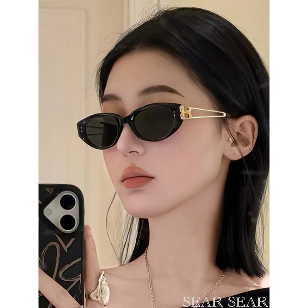 Retro olho de gato óculos de sol feminino High-End sentido 2026 novo estilo Jennie mesmo estilo óculos de sol rosto gran