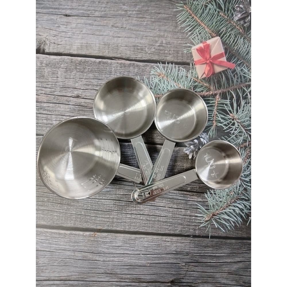 Colher medidora de aço inoxidável 201, conjunto de 4 peças, cozinha, cozimento, grande capacidade, colher medidora de on