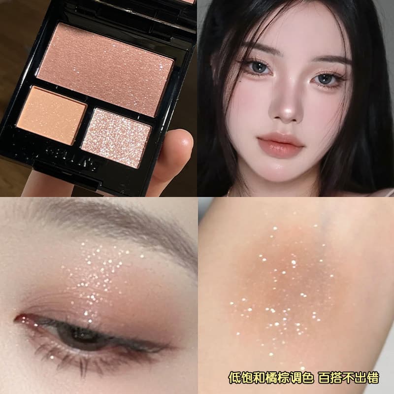 Textura em pó de transferência de creme!Paleta de sombras para os olhos 2026 novo estilo perolado fino brilho destaque r