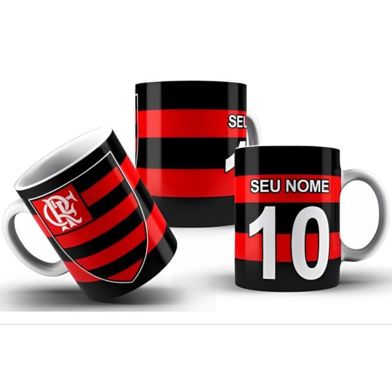 Caneca Personalizada de TimeFlamengo com o Nome porcelana 325ml
