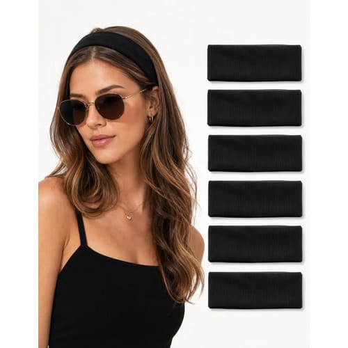 Kit 6 Faixas De Cabelo Feminina Headband Ribana Tiara Turbante Maquiagem Skincare Blogueira Modinha