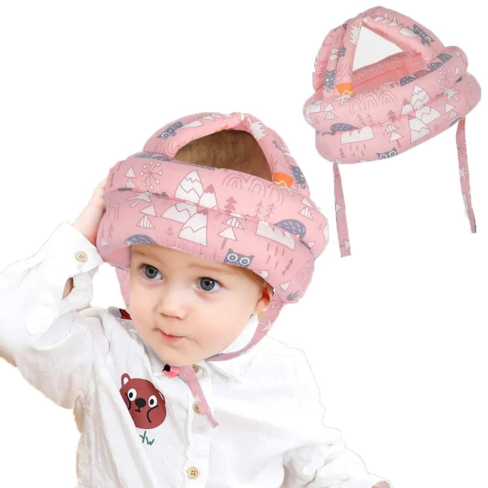 Capacete de Segurança para Bebês e Crianças Pequenas - Respirável, de Espuma Elástica, Anti-Queda, com Fecho de Velcro A