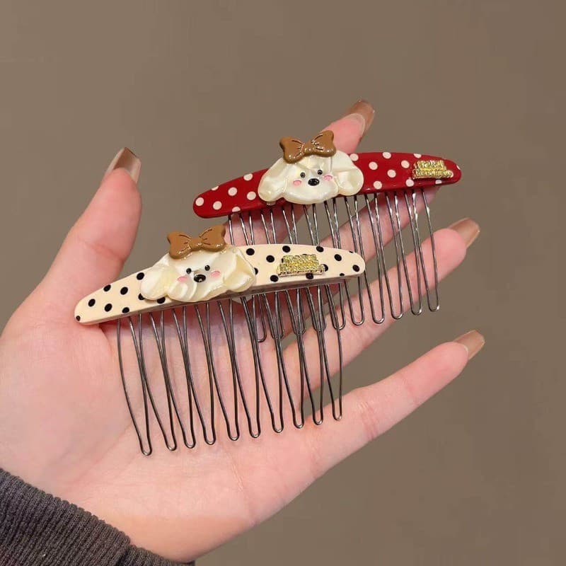 Coreano polka dot Invertido Pente hairpin Feminino 2026 Novo high-end cranial Topo Lado Quebrado Artefato De Cabelo Fran