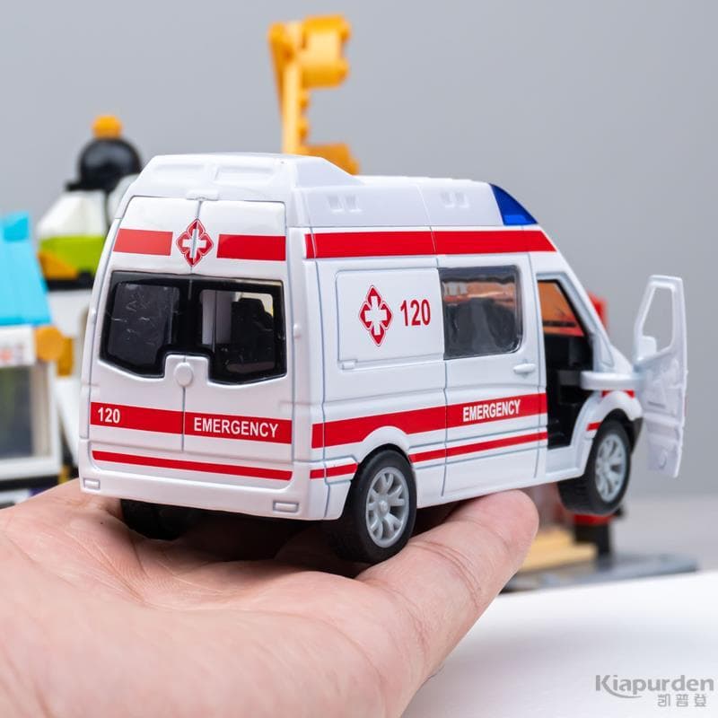 120 ambulância 110 carro de polícia liga brinquedo carro modelo crianças som luz menino fogo modelo carro porta aberta