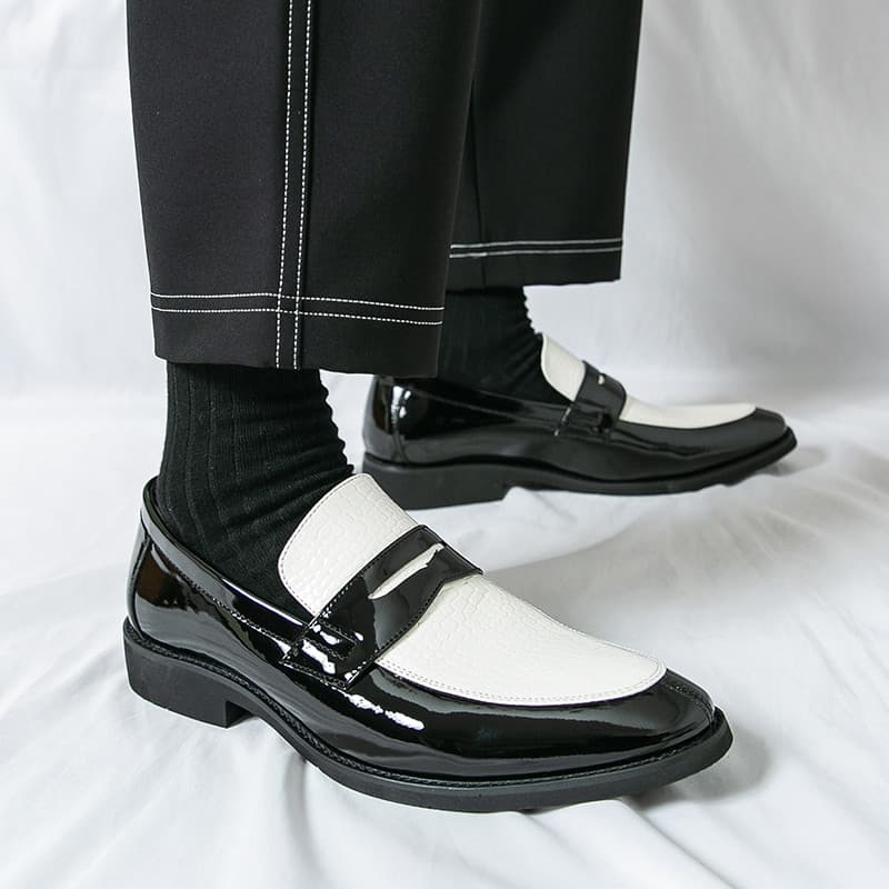 Sapatos de couro casuais de negócios, sola macia, capa de casamento para noivo, sapatos masculinos para dirigir, mocassi
