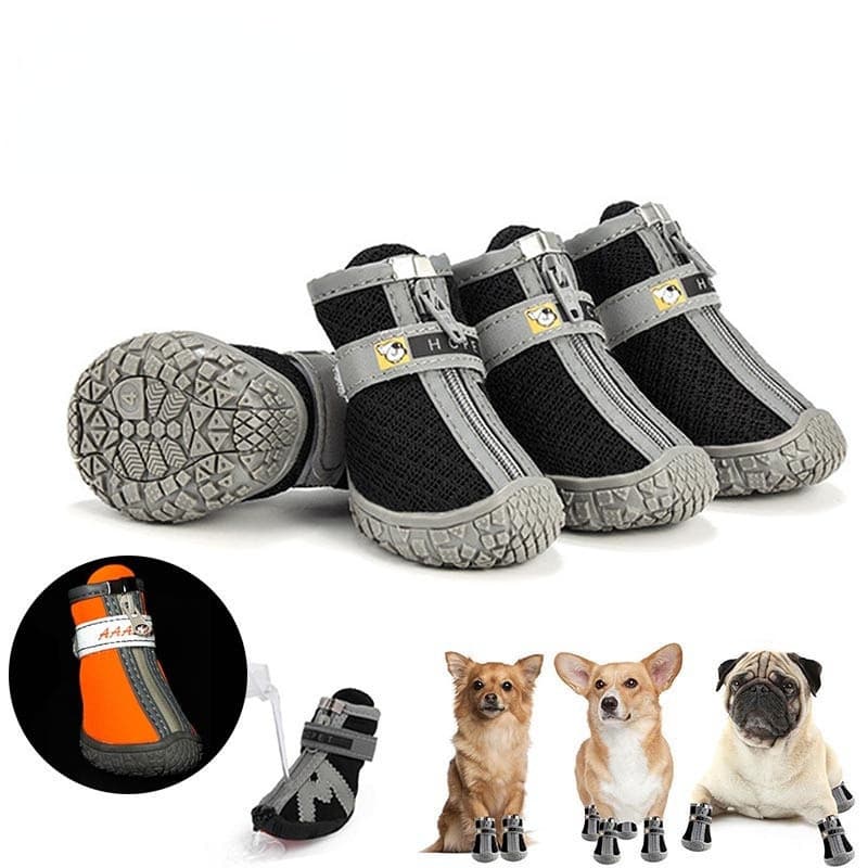 Conjunto de 4 Peças de Botas Impermeáveis para Cães, Botas de Chuva Antiderrapantes para Filhotes, Botas para Caminhada