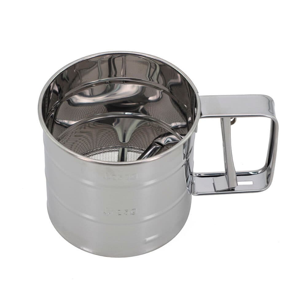 Cozinhar, polvilhar, polvilhador, caneca, caneco, inox, aço inoxidável, gatilho, prático