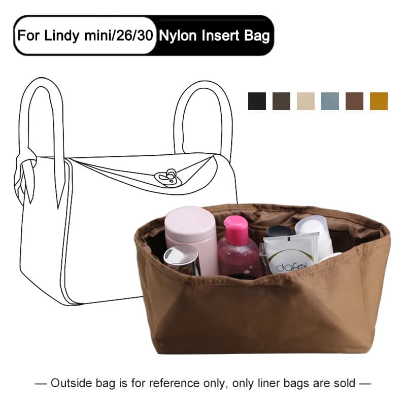 EverToner Bolsa Inserção Para H Lindy Mini 26 30 Forro De Nylon De Maquiagem Organizador De Armazenamento Portátil