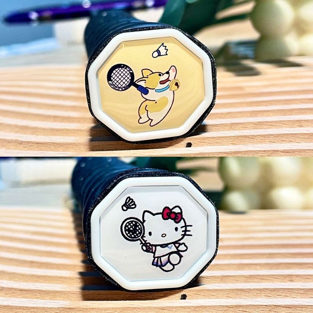 Raquete de Badminton capa inferior modificado adesivo acessórios capa traseira alça dos desenhos animados plástico duro