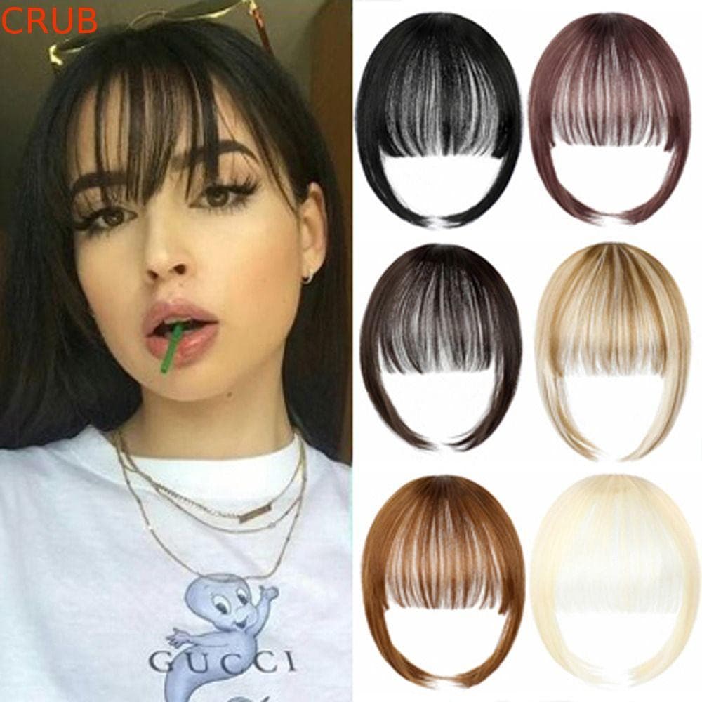 Blunt Bangs , Peruca Sintética Franja Extensão De Cabelo , Clipe Em Falsa Natural