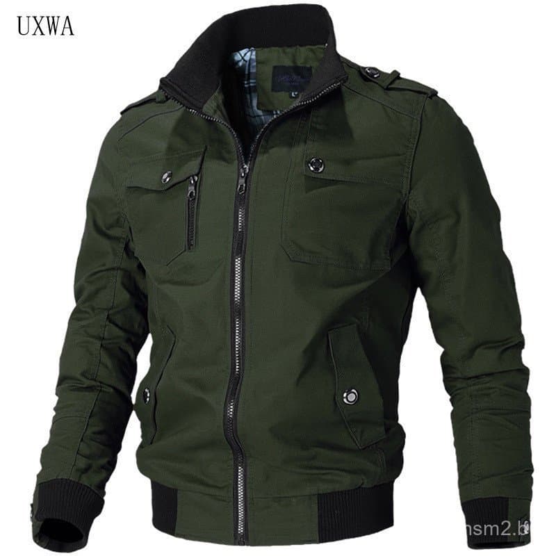 Jaqueta Militar Cargo de Inverno em Pele de Crocodilo Tamanho Plus S-3XL 4XL com Frete Grátis para Homens Verde Caqui 5
