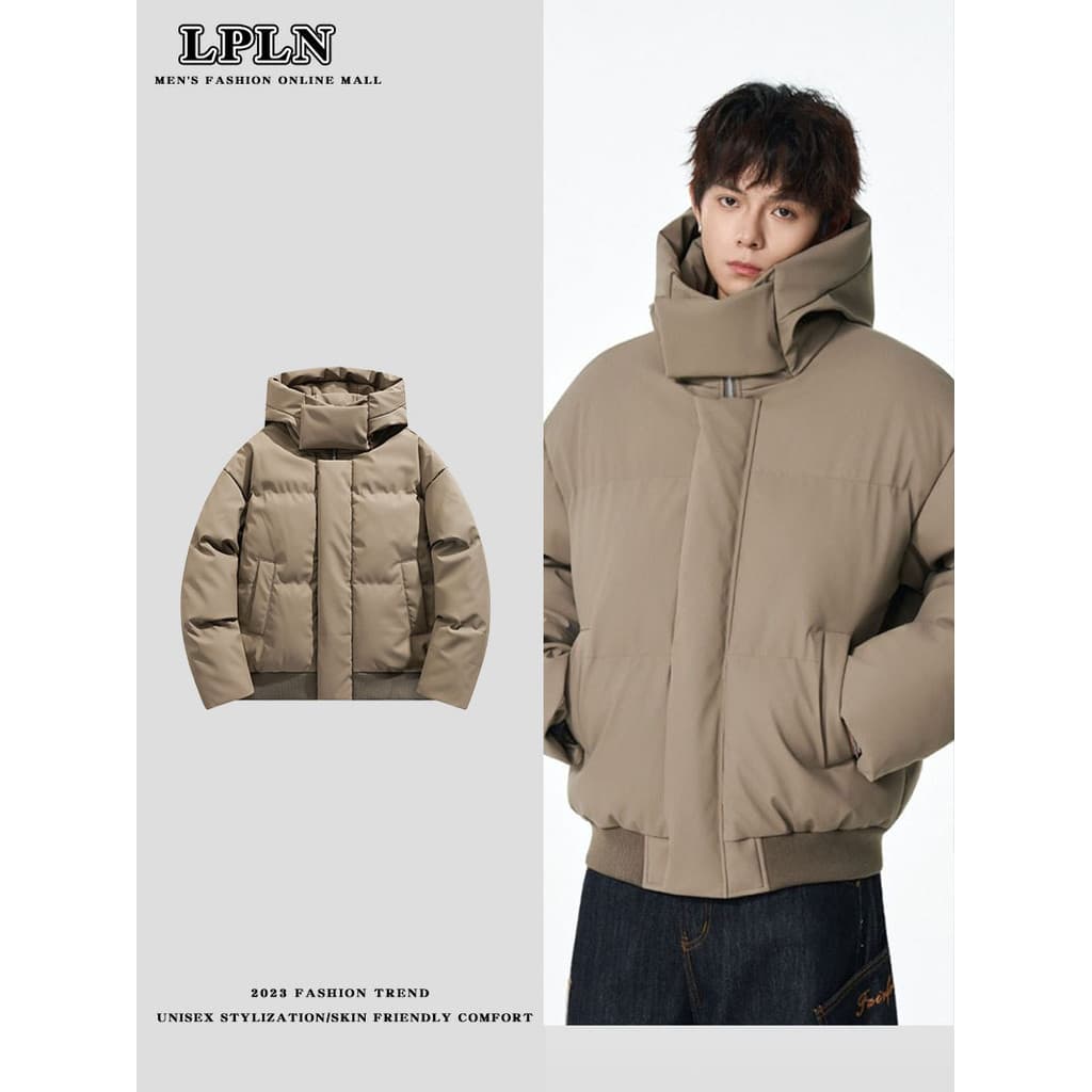 LPLN jaqueta térmica acolchoada de gola alta, americana, moderna, masculina, feminina, inverno, solta, Casual, básica, p