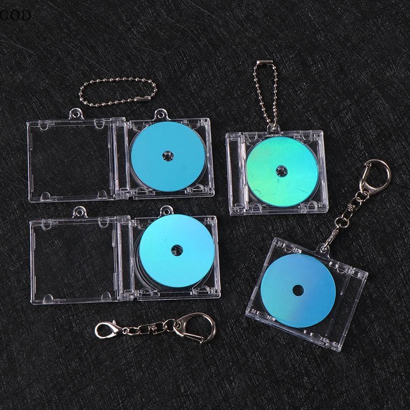 [glb] DIY Bapa Pendurado Ornamento Mini CD Caso Chaveiro Álbum Em Branco Design De Música Pingente Para Adolescentes Bol