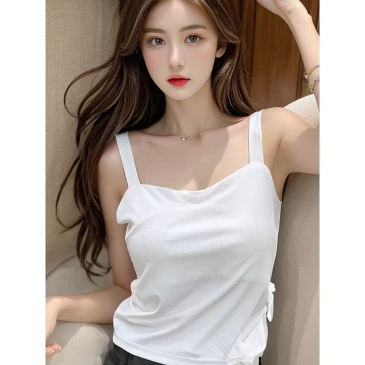 2024 sem mangas Bottoming estilo curto temperamento colete feminino novo estilo moda verão nicho estilingue mais magro o