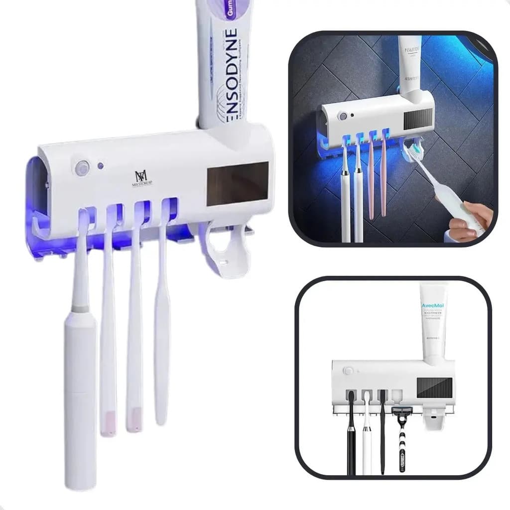 Suporte Escova De Dentes Esterilizador Com Luz UV Antibacteriano Decoracão Banheiro